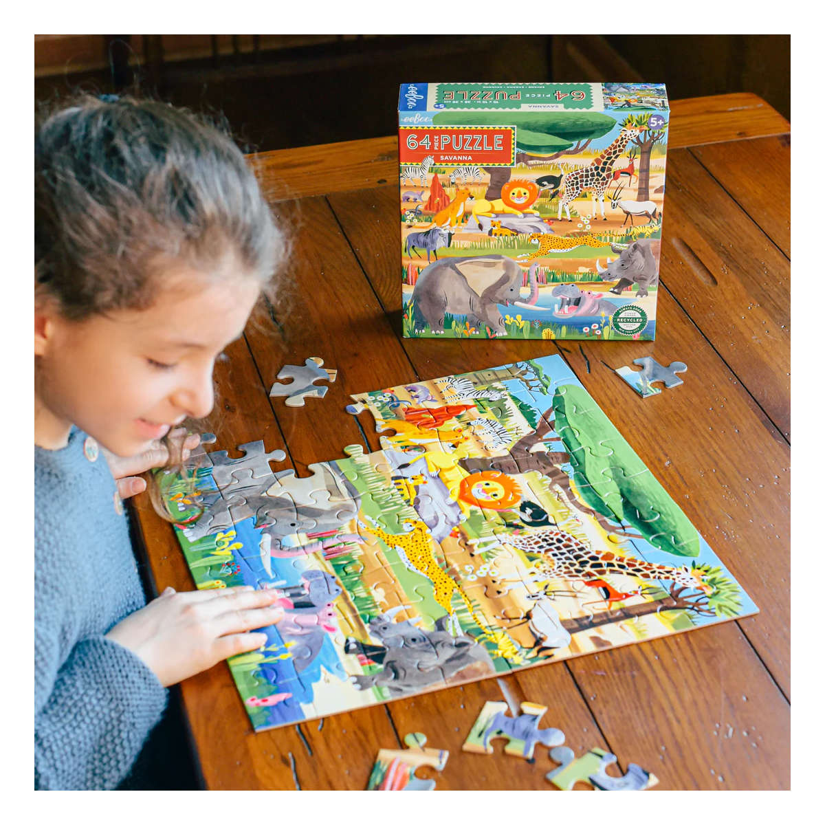 Eeboo Savanna 64 piece puzzle
