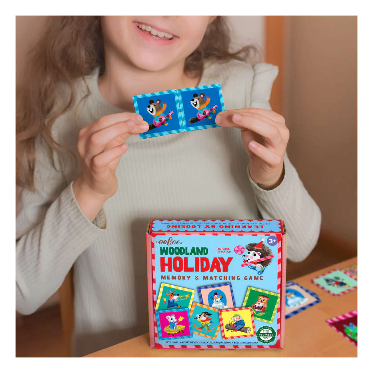 Eeboo Woodland Holiday Memory & Match Card Game