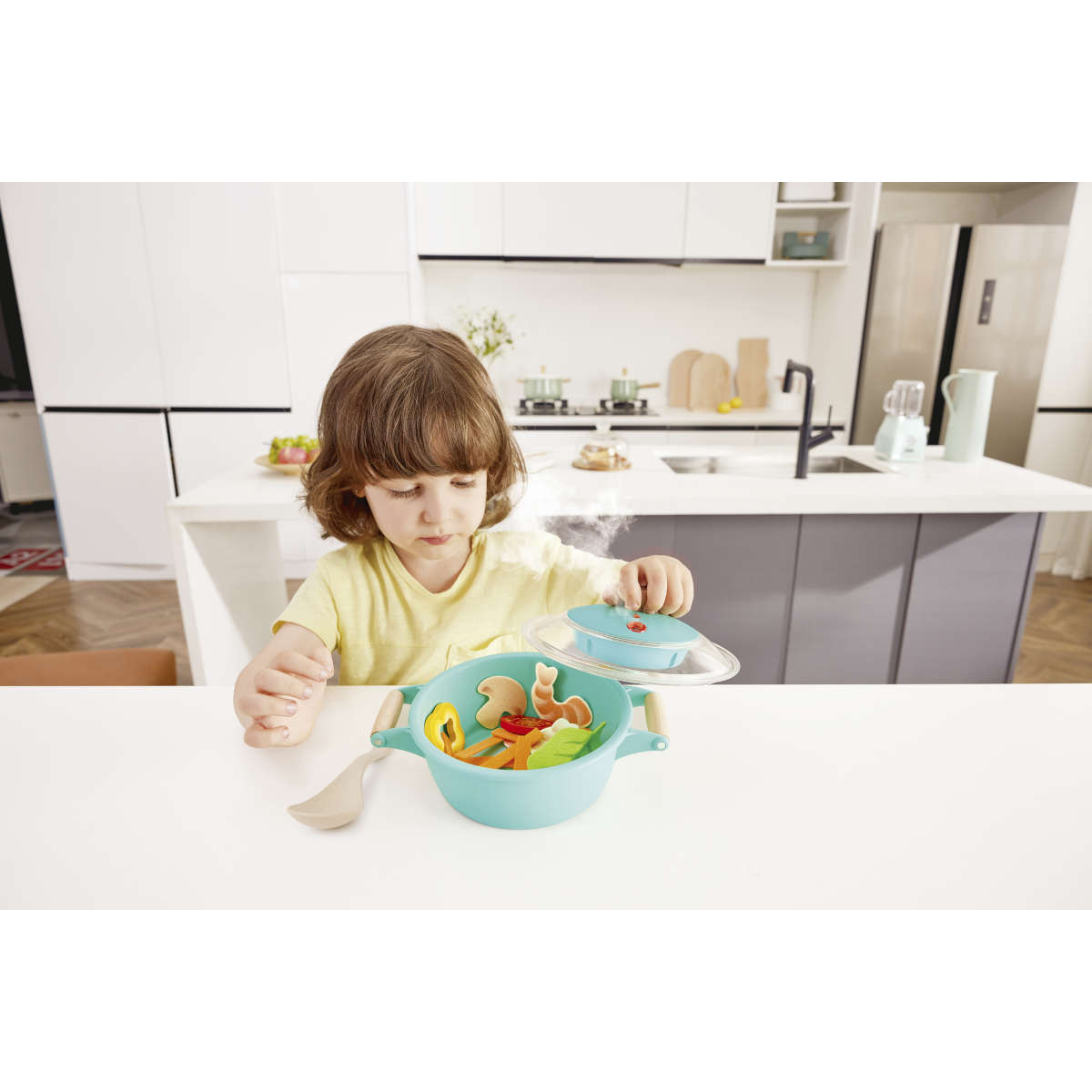 Hape Little Chef Cooking & Steam Playset