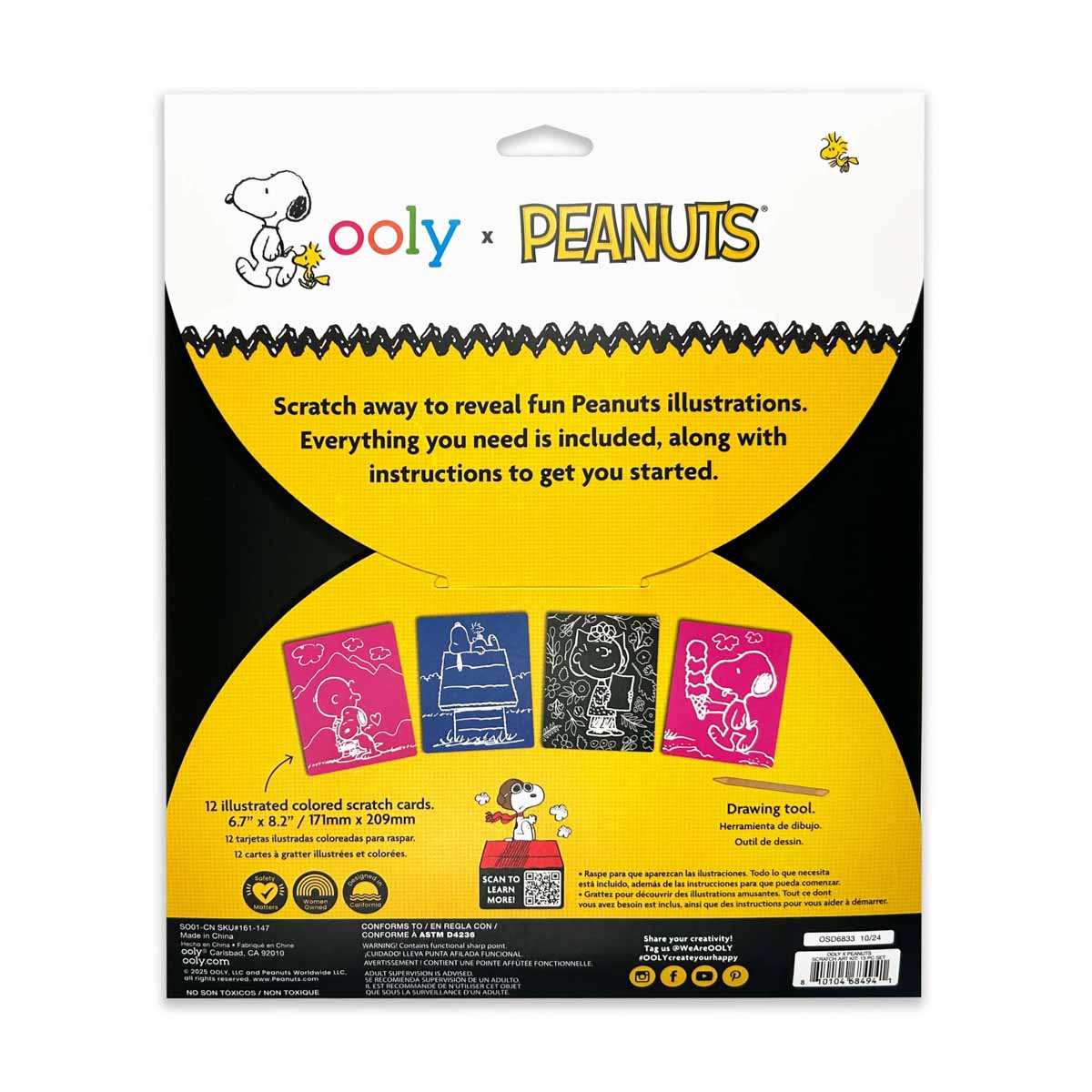 OOLY x Peanuts Scratch Art Kit