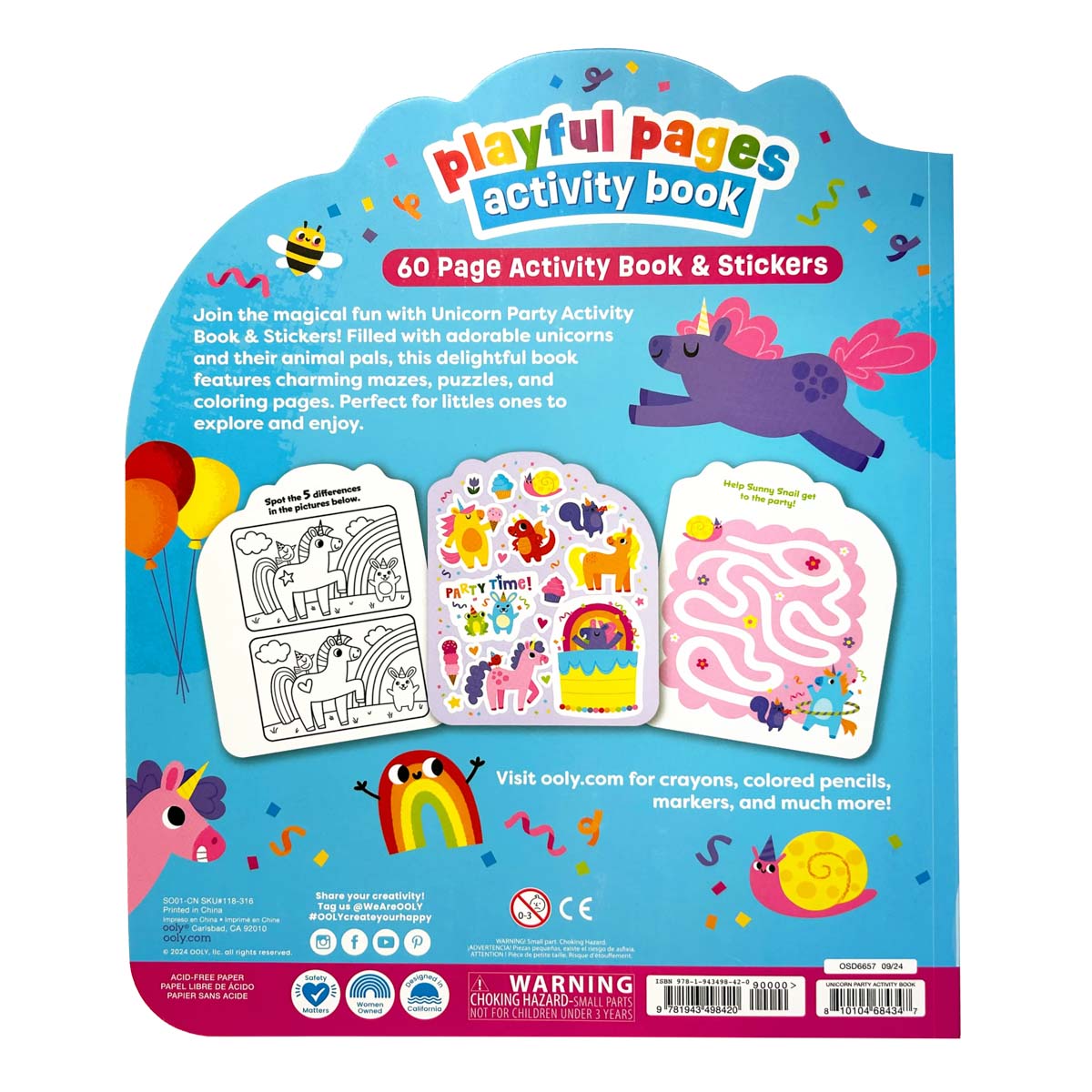 OOLY Unicorn Party! Playful Pages Activity Book