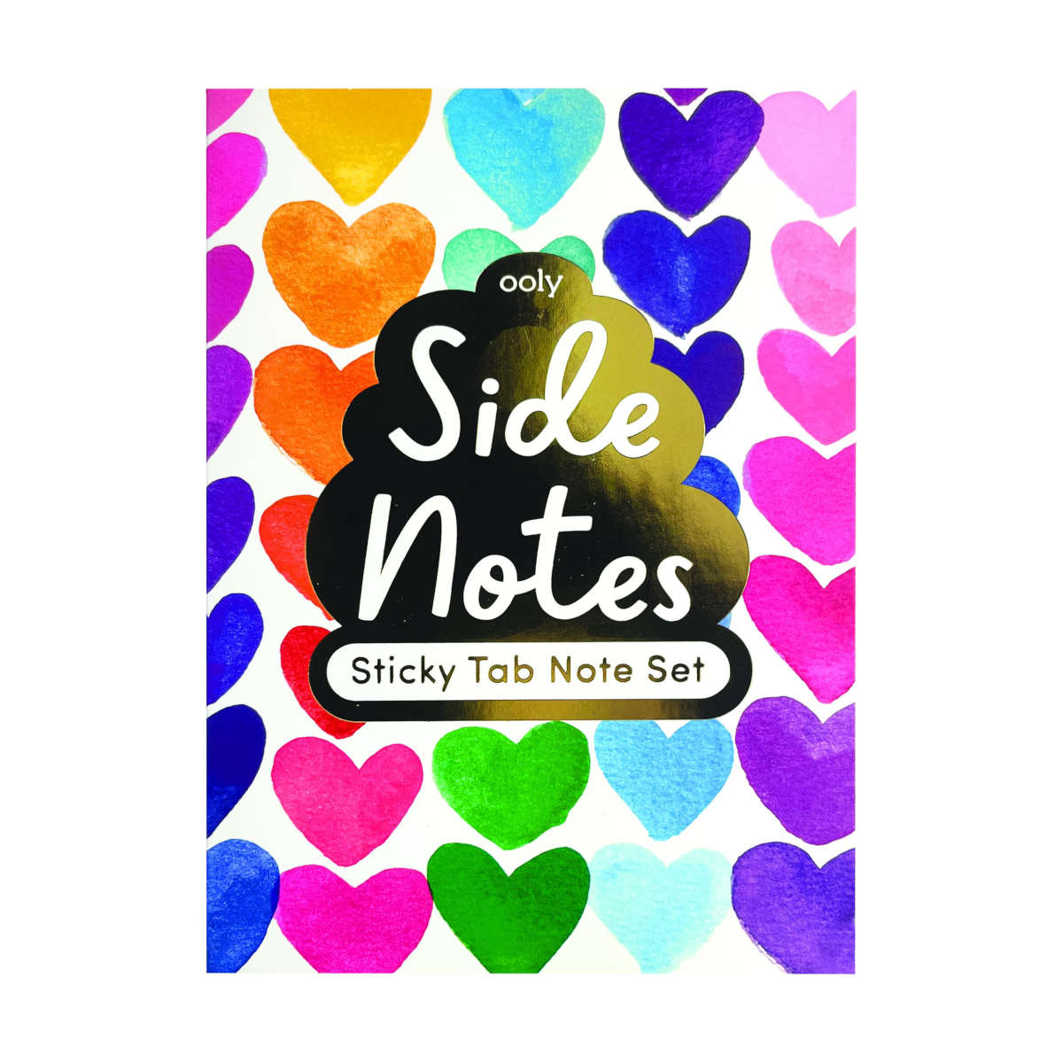 Ooly Side Notes Sticky Tab Note Pad - Rainbow Hearts