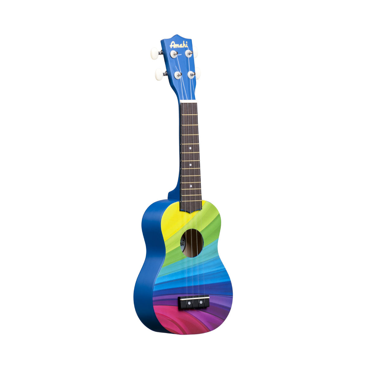Amahi Rainbow Wave Painted Soprano Ukulele