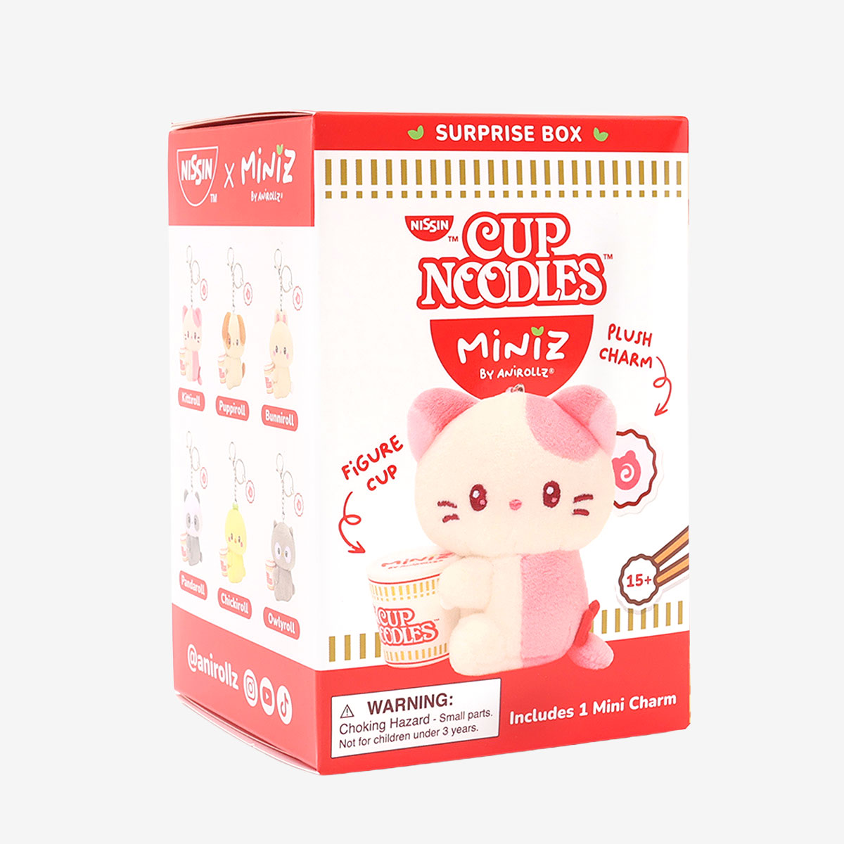 Anirollz Miniz Nissin Cup Noodles Surprise Box Plush Clips Box Front