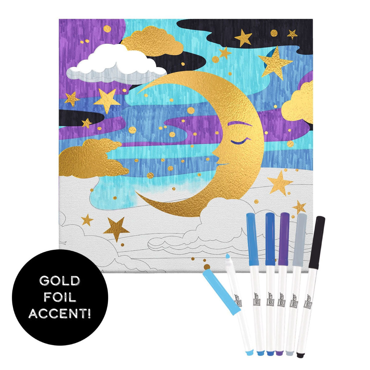Celestial Color in Gold Foil Canvas Kit