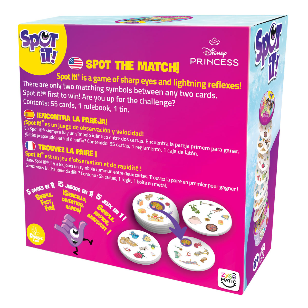 Spot It Disney Princess Card Game from Zygomatic/Dobble Games