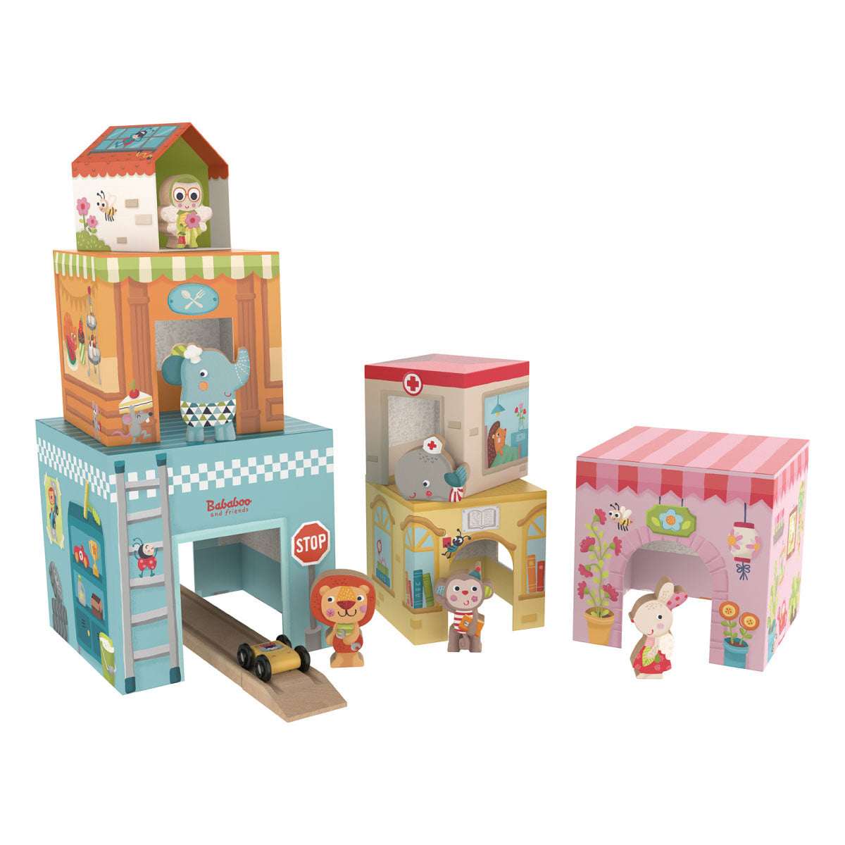 Bababoo and Friends Tower House Stacking Game