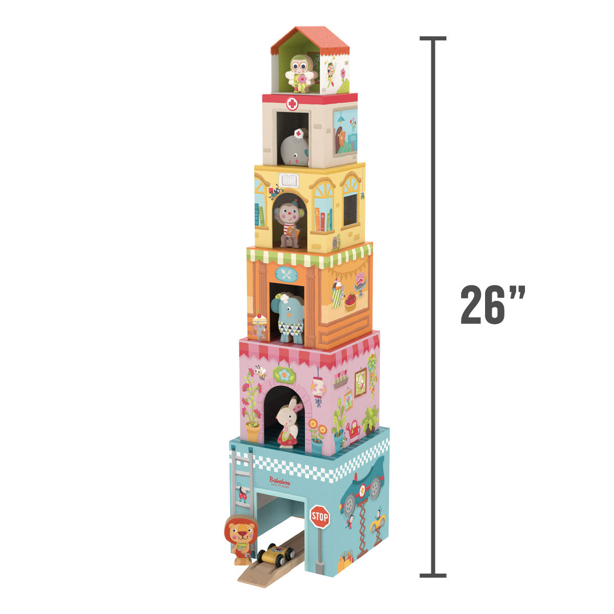 Bababoo and Friends Tower House Stacking Game