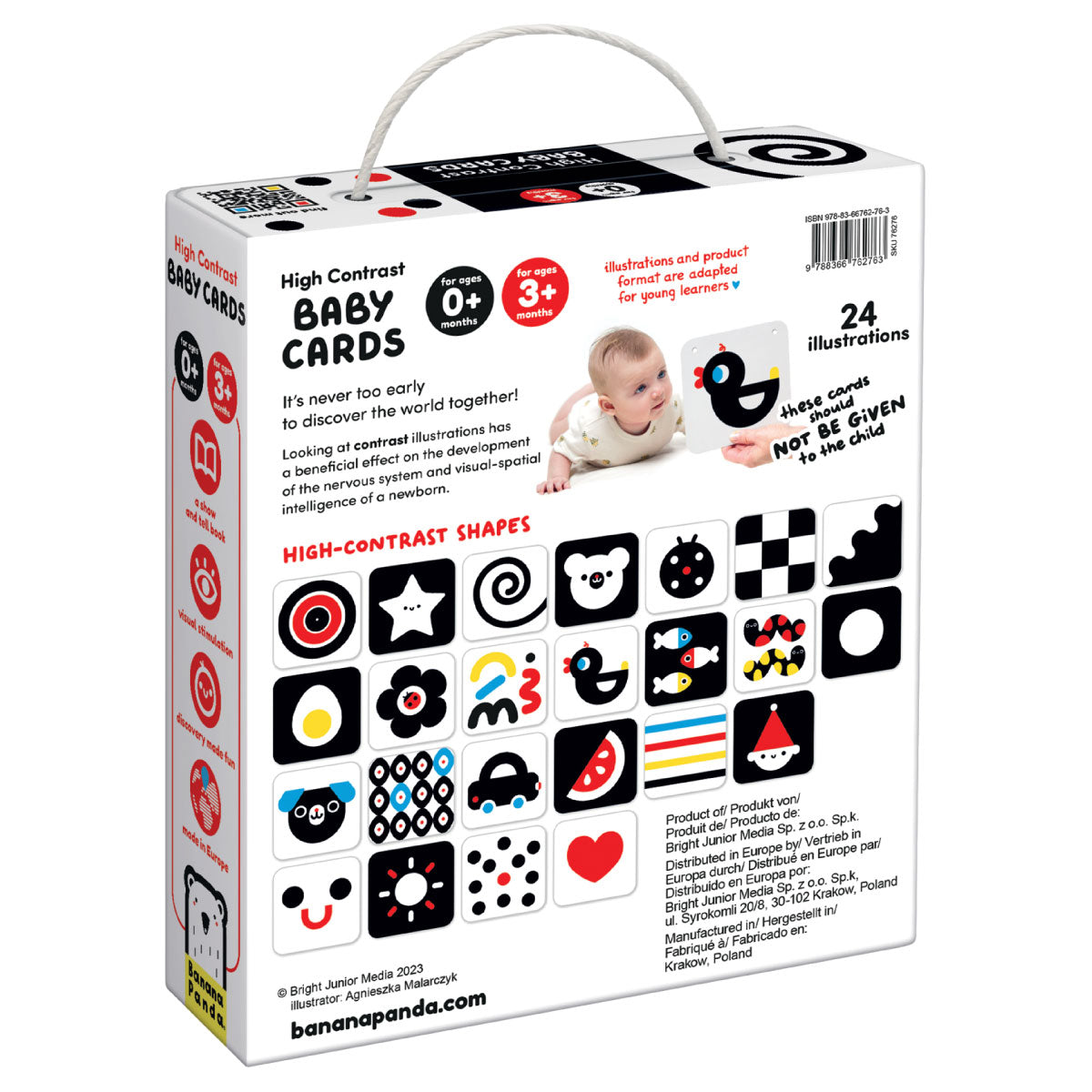 Banana Panda High Contrast Baby Cards - Step 1