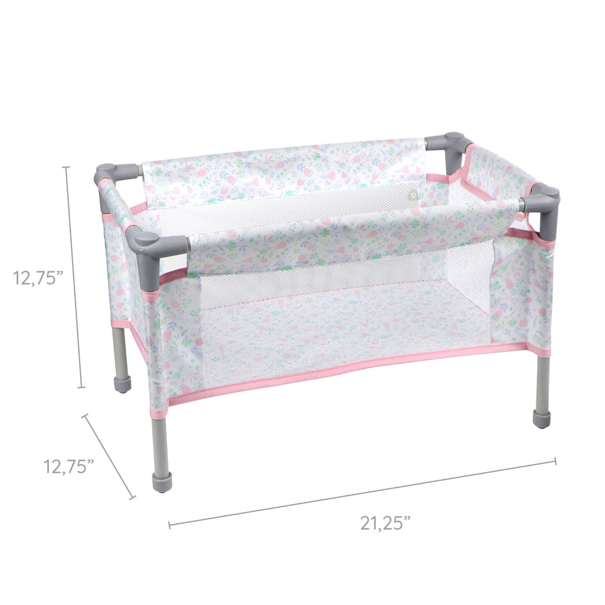 Berenguer Boutique Baby Doll Crib Playpen with Travel Bag - Pink