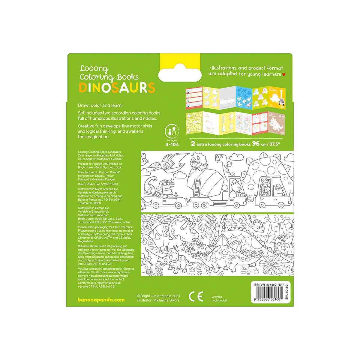 Banana Panda Looong Coloring Books -  Love Coloring Dinosaurs