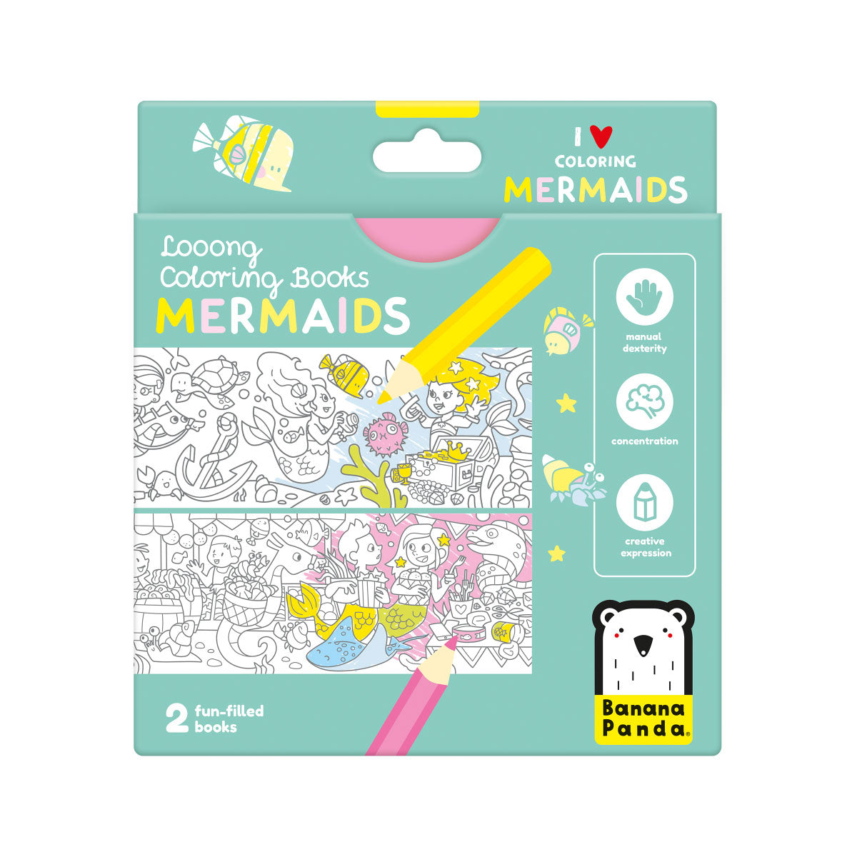 Banana Panda Looong Coloring Books -  Love Coloring Mermaids