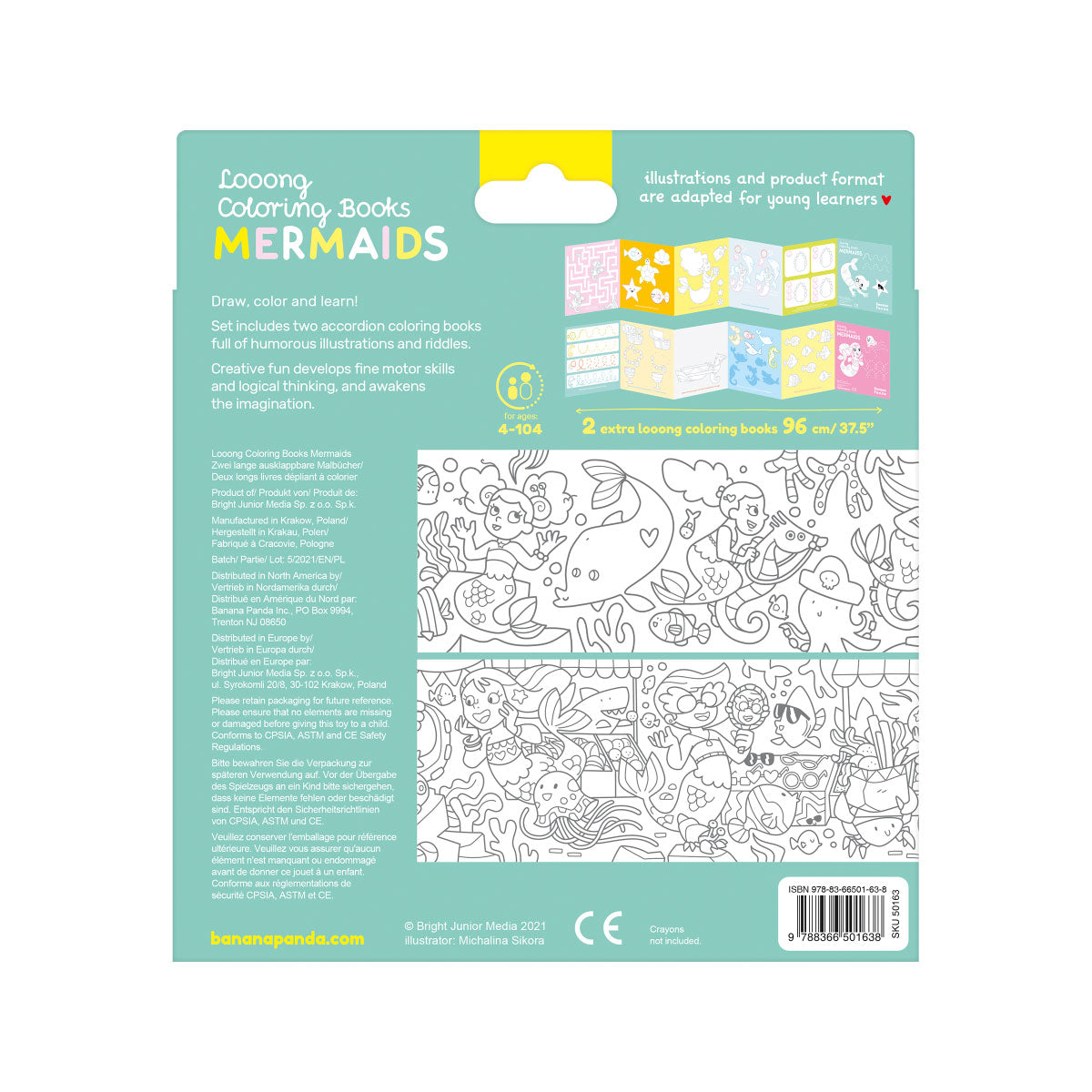 Banana Panda Looong Coloring Books -  Love Coloring Mermaids