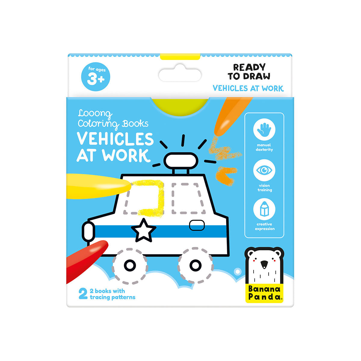 Banana Panda Looong Coloring Books - Ready to Draw Vehicles at Work