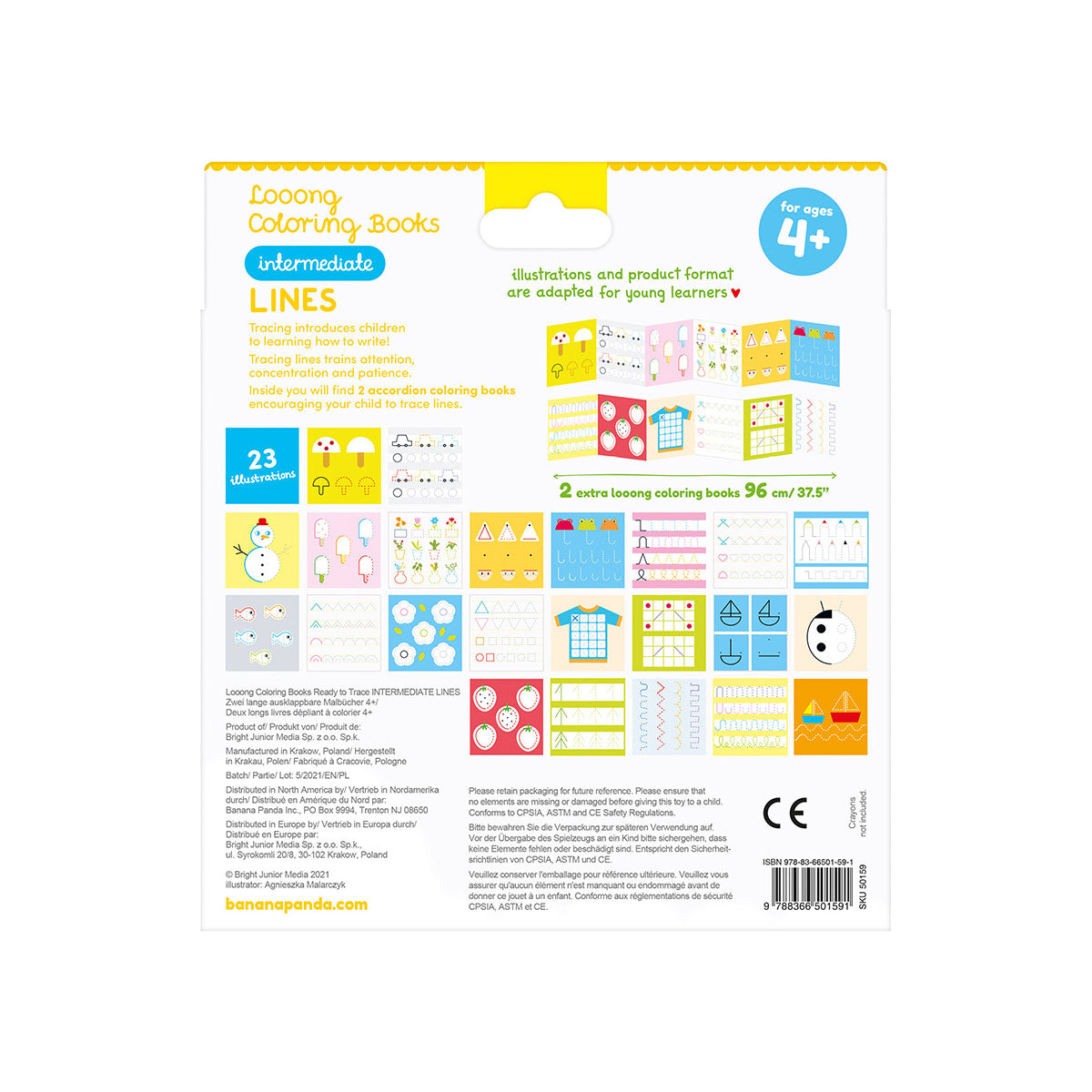 Banana Panda Looong Coloring Books - Ready to Trace Intermediate Lines