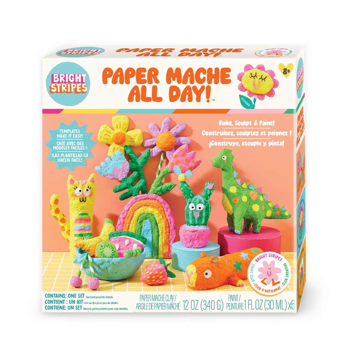 Bright Stripes Paper Mache All Day!