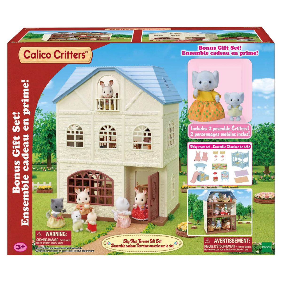 Calico Critters Sky Blue Terrace House Gift Set