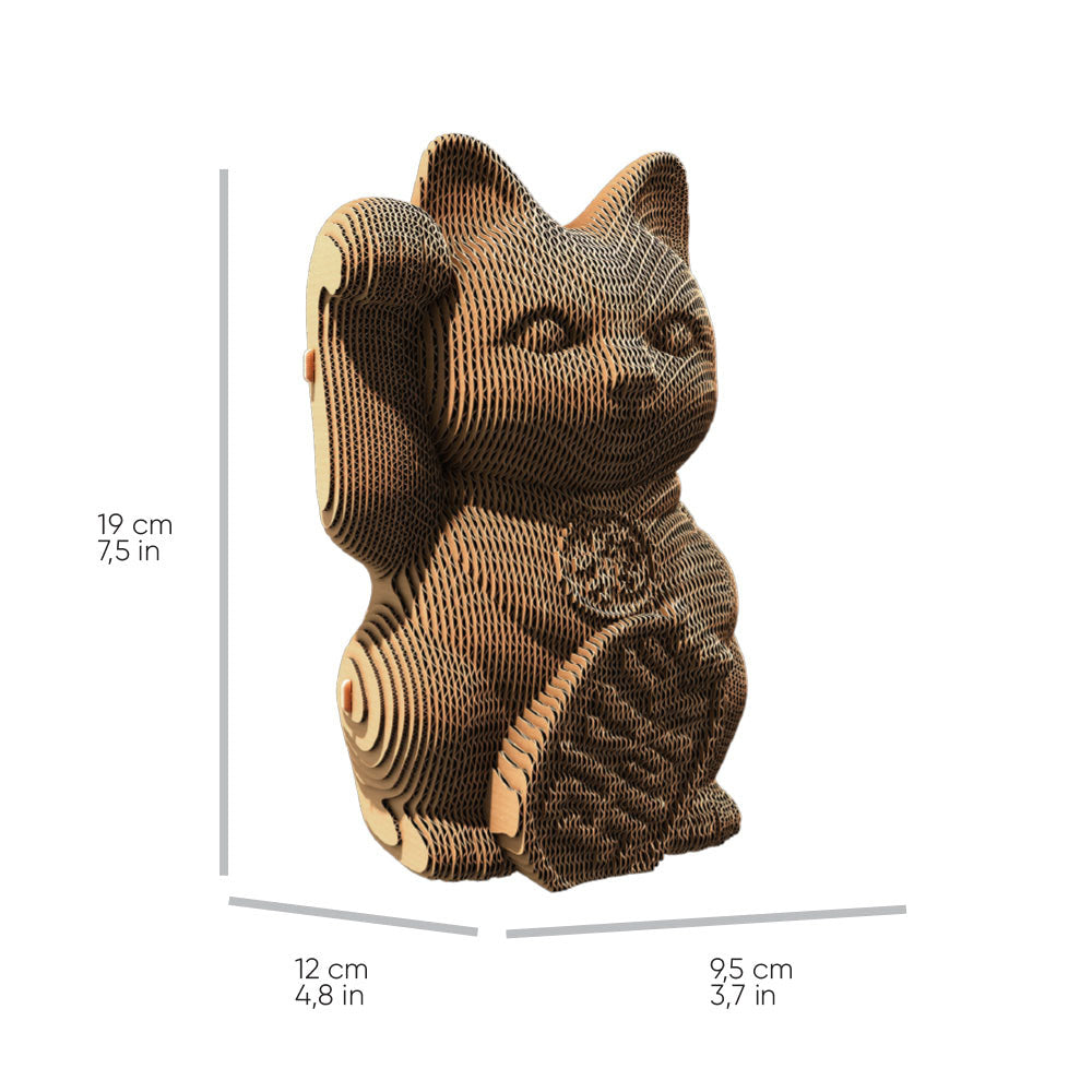 Cartonic 3D Cardboard Sculpture - Lucky Cat