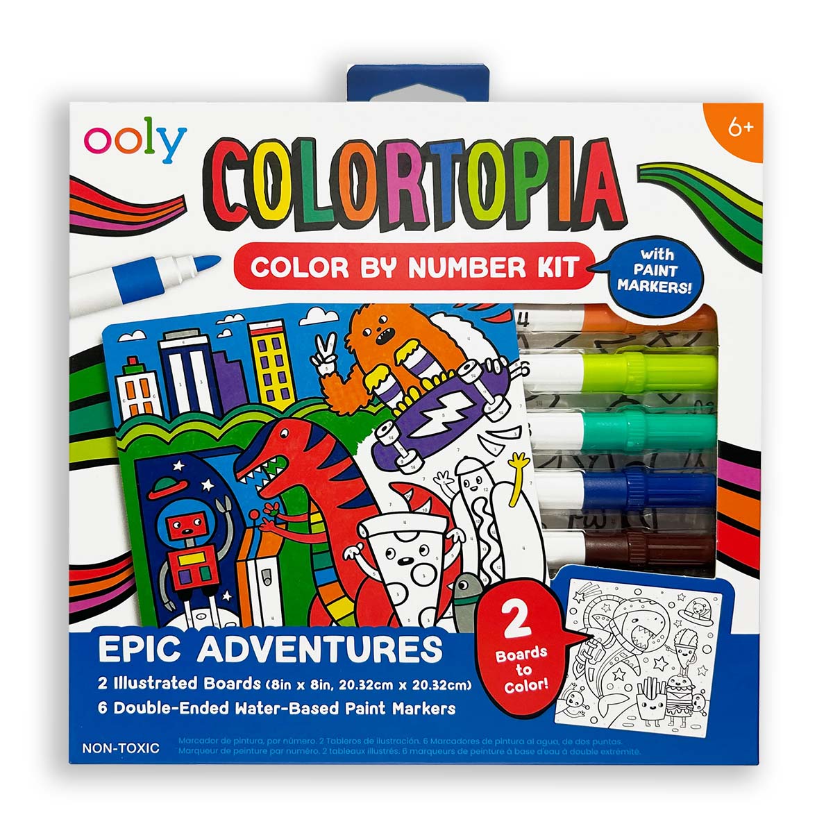 ooly- Colortopia Color By Number Paint Marker Kit - Epic Adventures