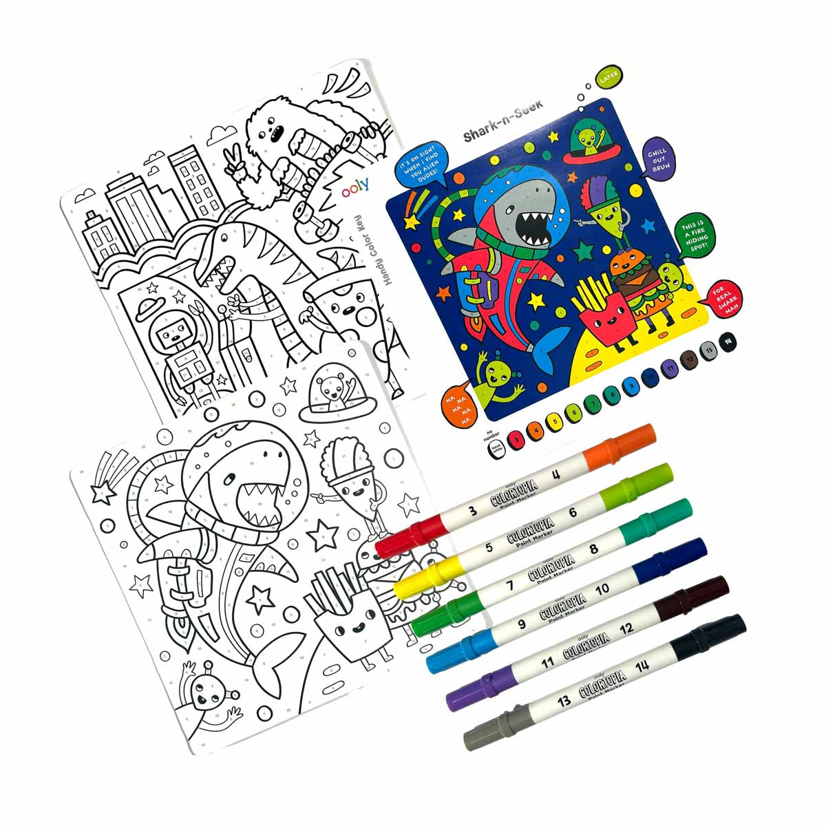 ooly- Colortopia Color By Number Paint Marker Kit - Epic Adventures