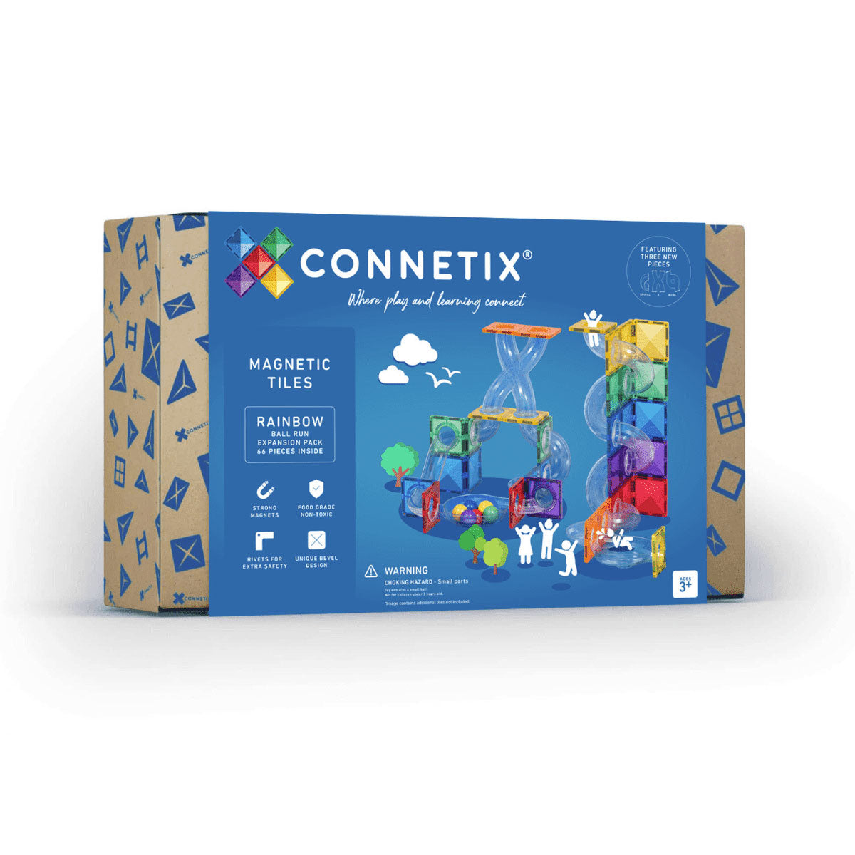 Connetix Rainbow Ball Run Expansion Pack - 66 Piece Set
