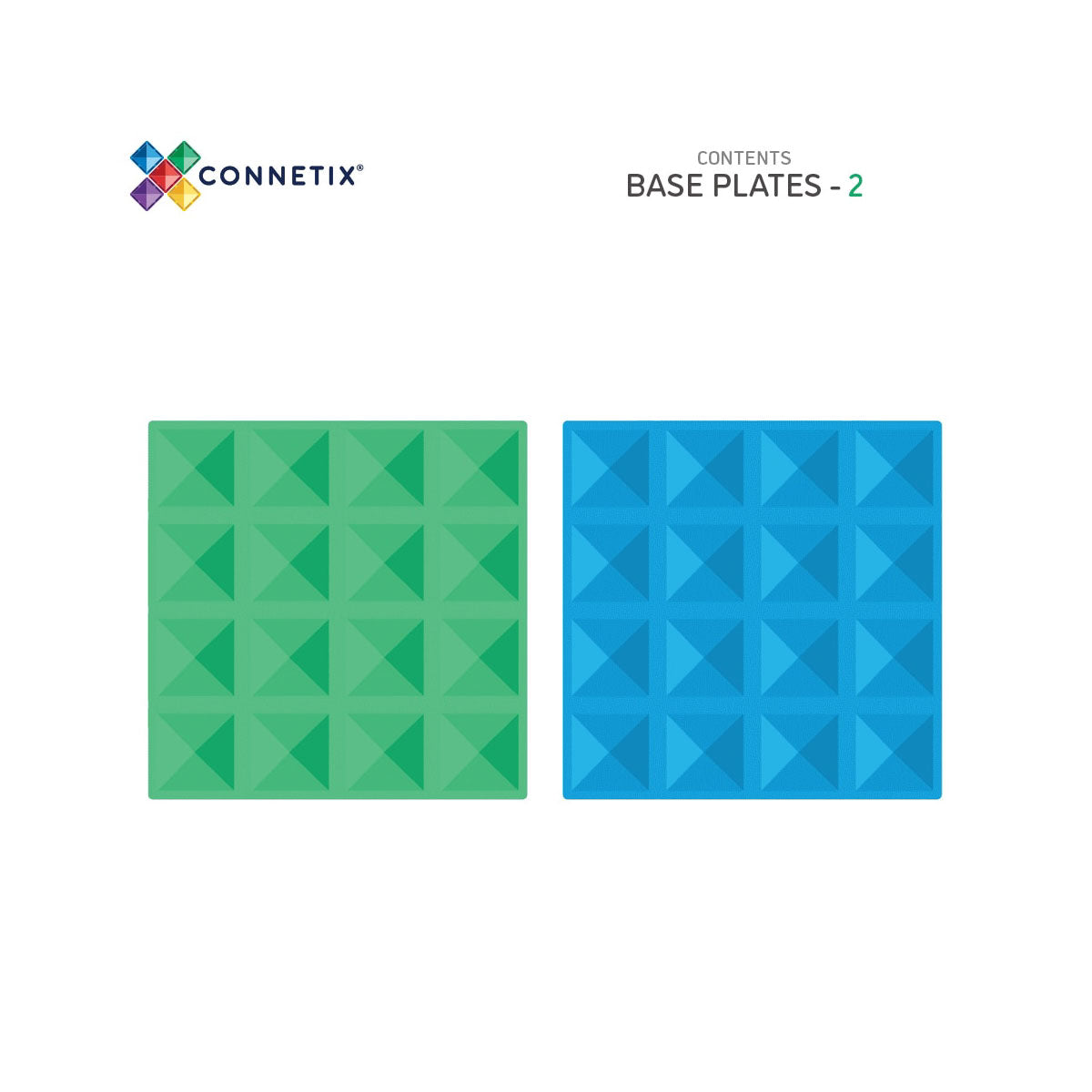 Connetix Rainbow Blue & Green Base Plate - 2 Pieces