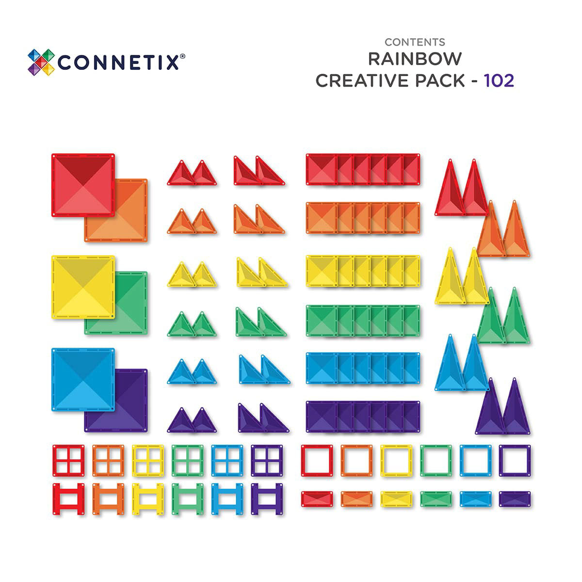 Connetix Rainbow Creative Pack - 102 Piece Set