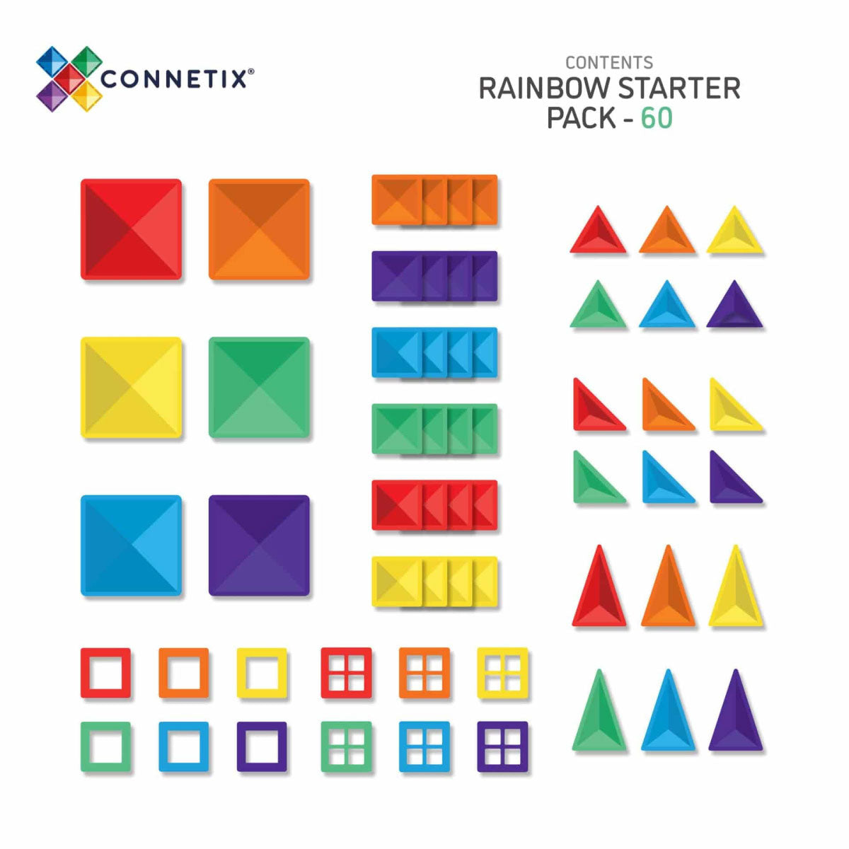 Connetix Rainbow Starter Pack - 60 Piece Set