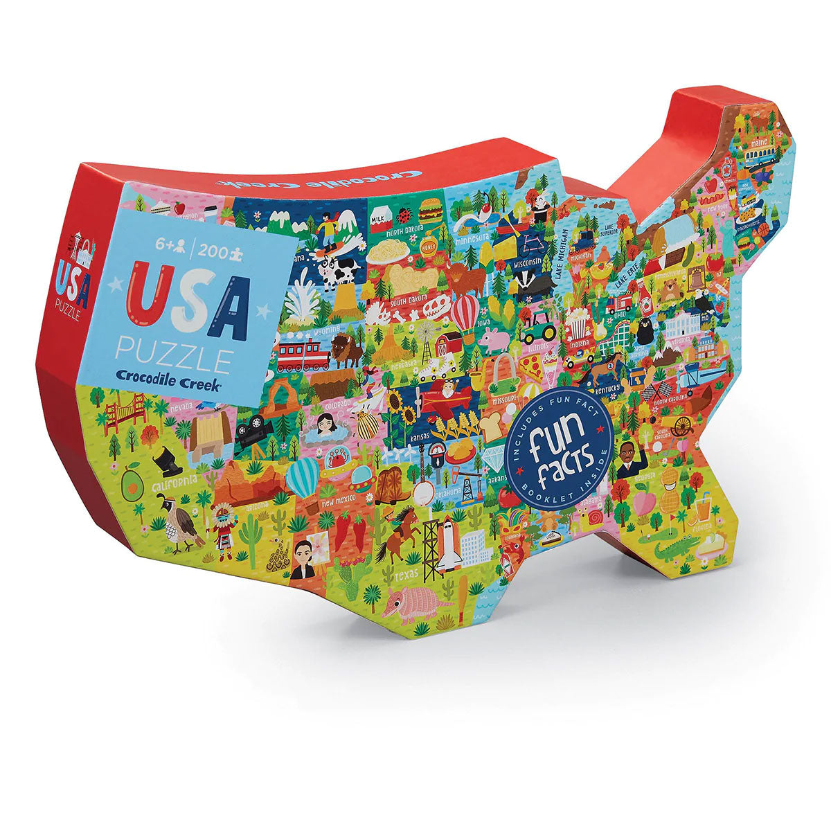 Crocodile Creek USA Shaped Box 200pc Puzzle