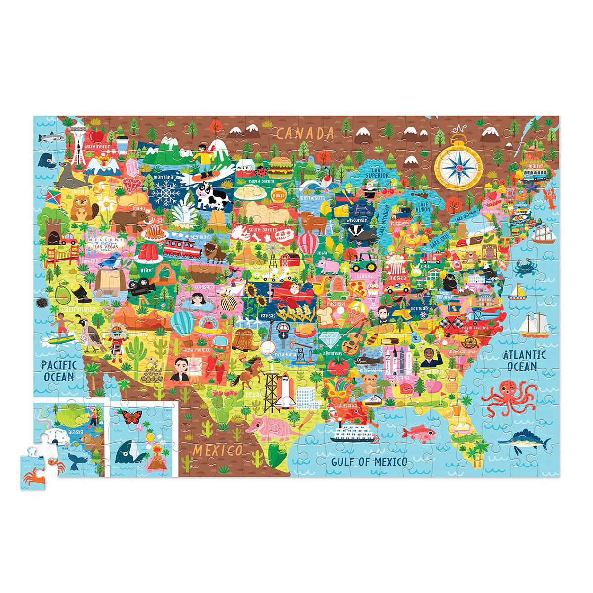 Crocodile Creek USA Shaped Box 200pc Puzzle