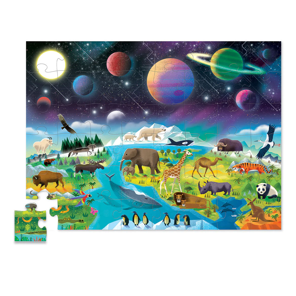 Crocodile Creek Above + Below Earth and Space 48pc Puzzle