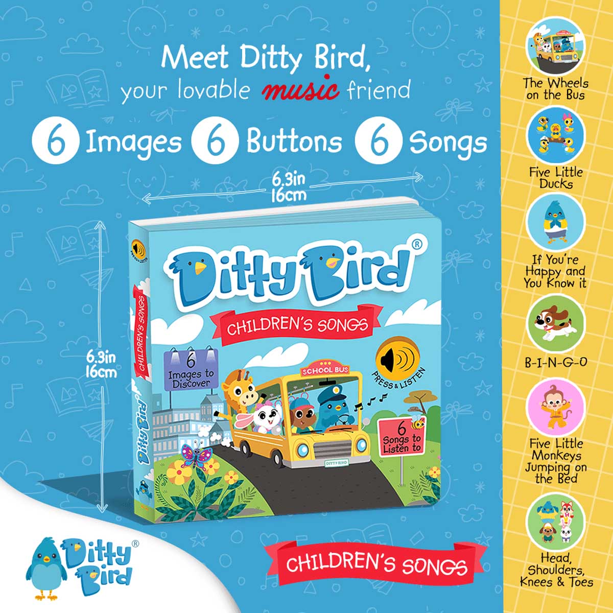 Ditty Bird - Children's Songs Interactive Book