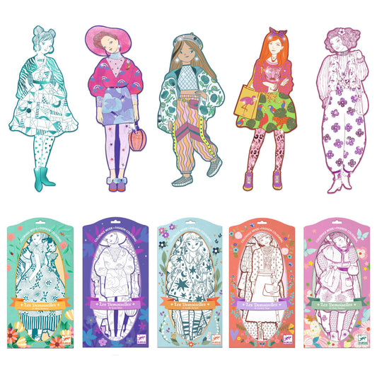 Djeco Les Demoiselles Fashion Coloring Dolls