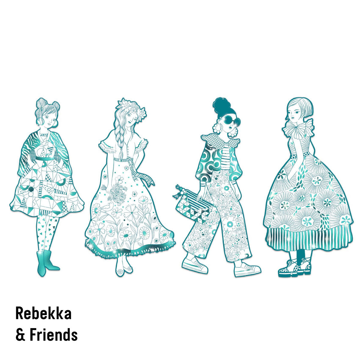 Djeco Les Demoiselles Rebekka & Friends Fashion Coloring Dolls