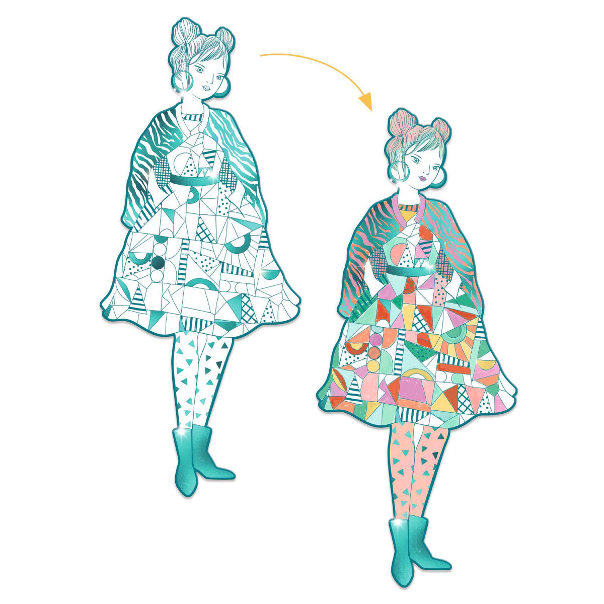 Djeco Les Demoiselles Fashion Coloring Dolls