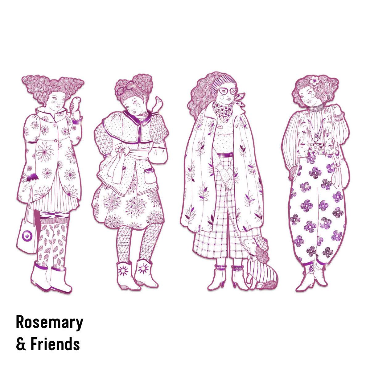 Djeco Les Demoiselles Rosemary & Friends Fashion Coloring Dolls