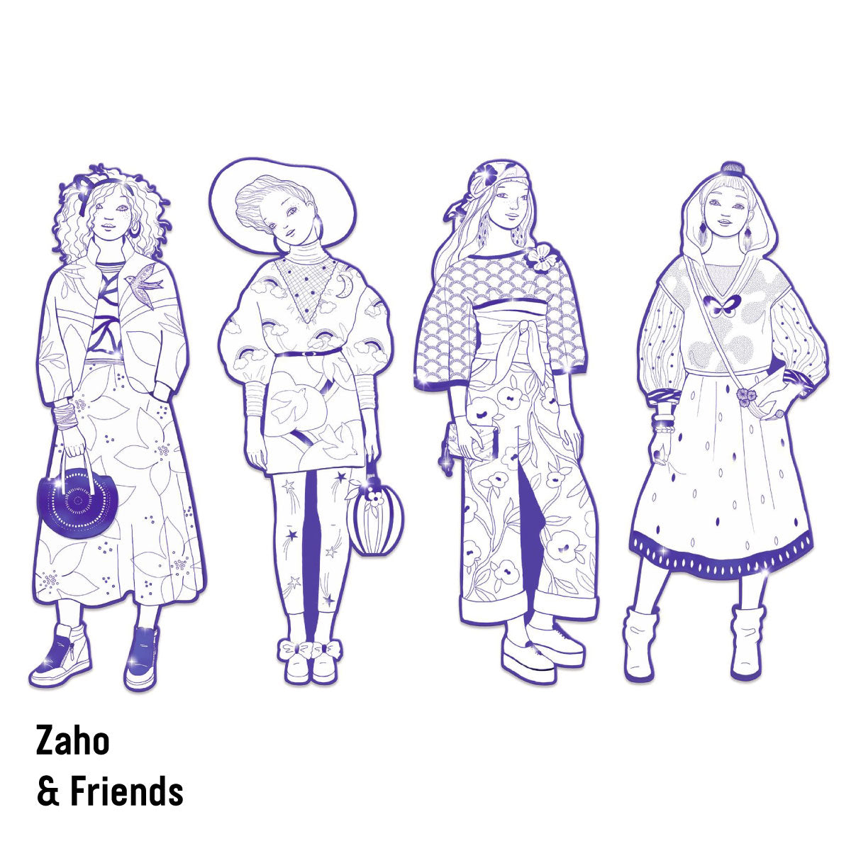 Djeco Les Demoiselles Zaho & Friends Fashion Coloring Dolls