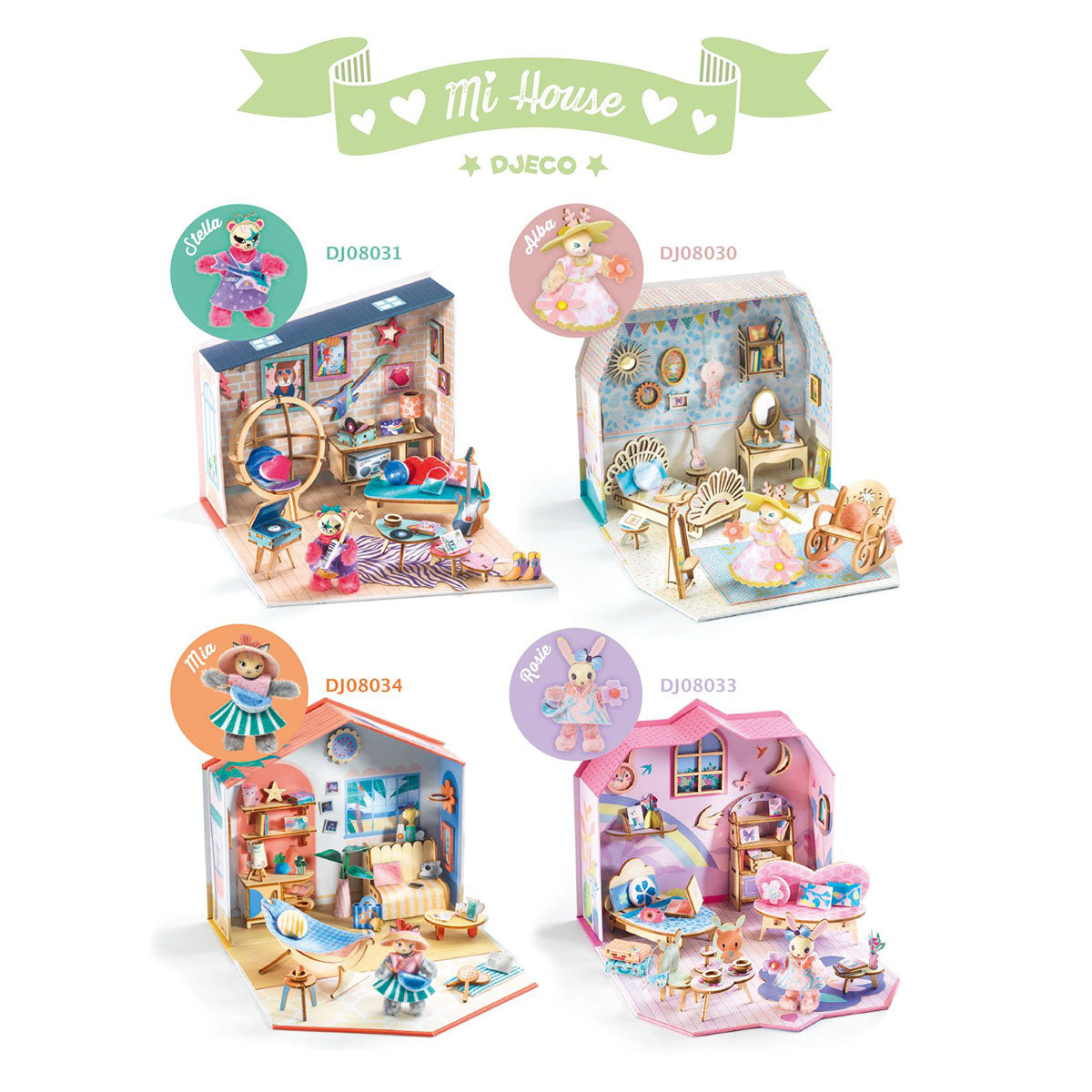 Collect the other Djeco Mi House Miniature Kits: Stella, Alba, Mia, and Rosie!