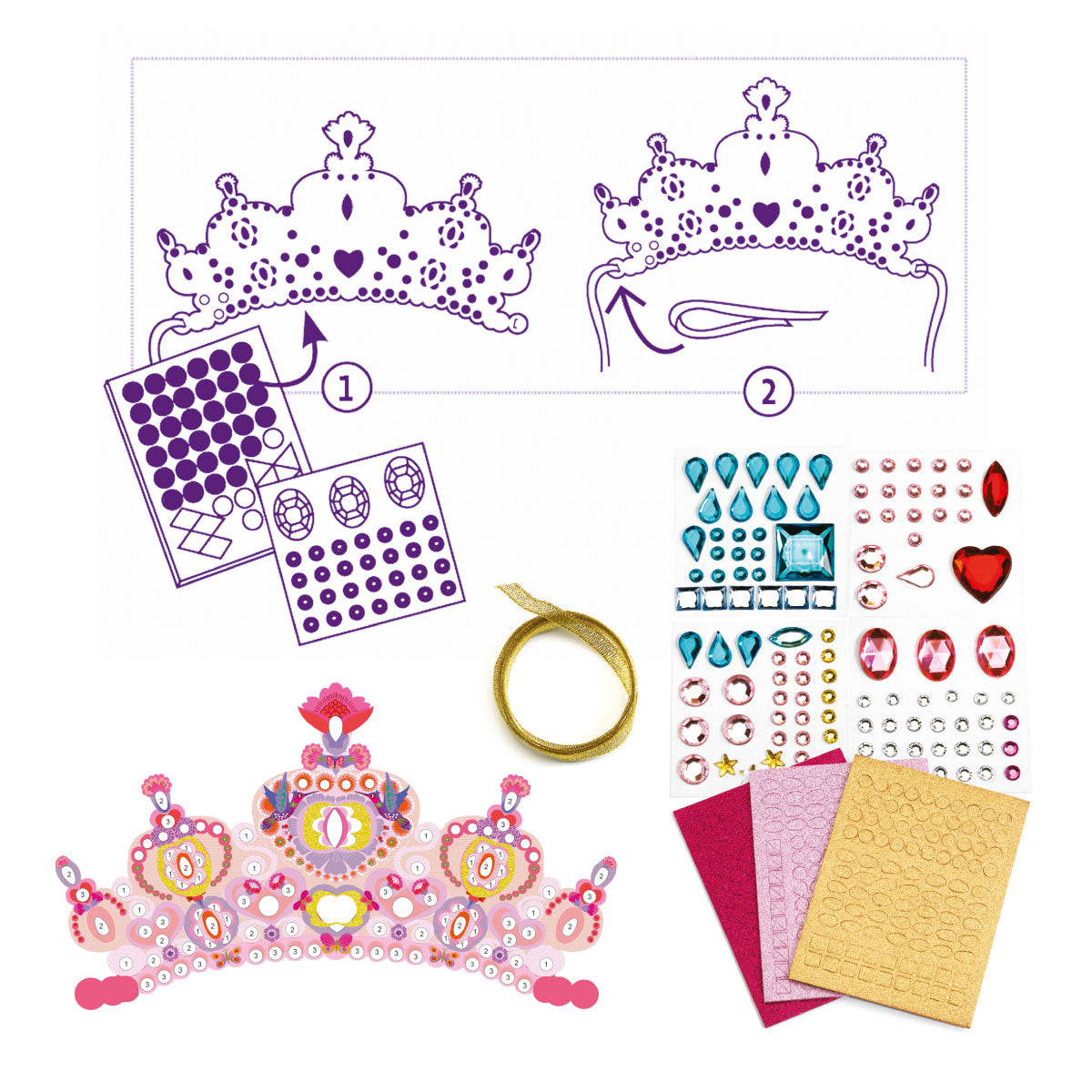 Djeco DIY Like a Princess Mosaic Tiaras