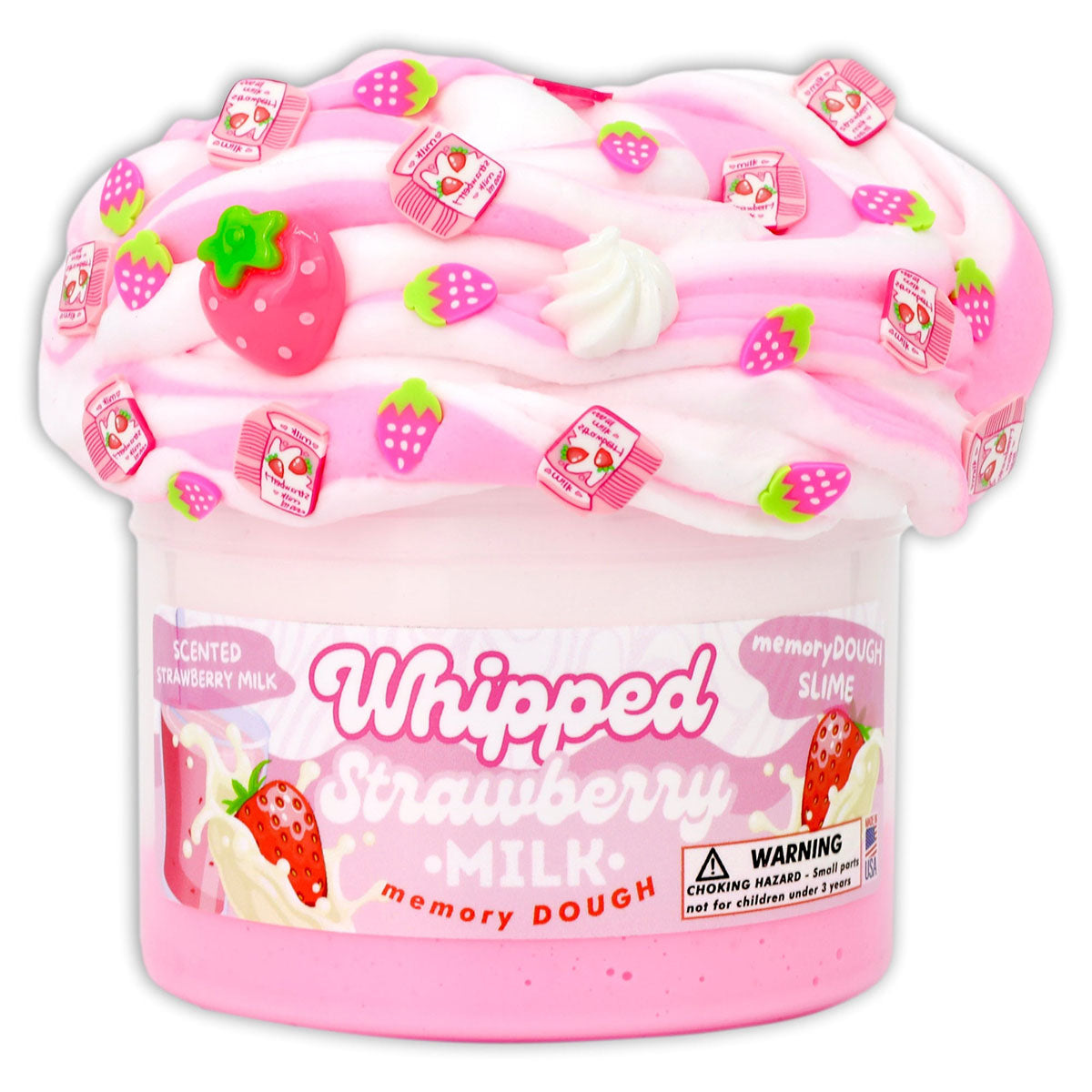 Dope Slimes Whipped Strawberry Milk Memory Dough Slime