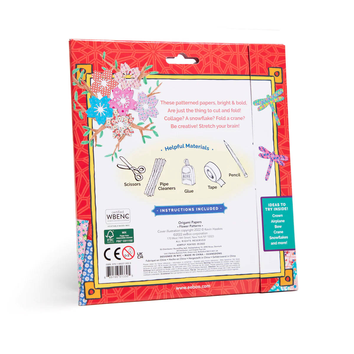 eeBoo Flower Patterns Origami Papers