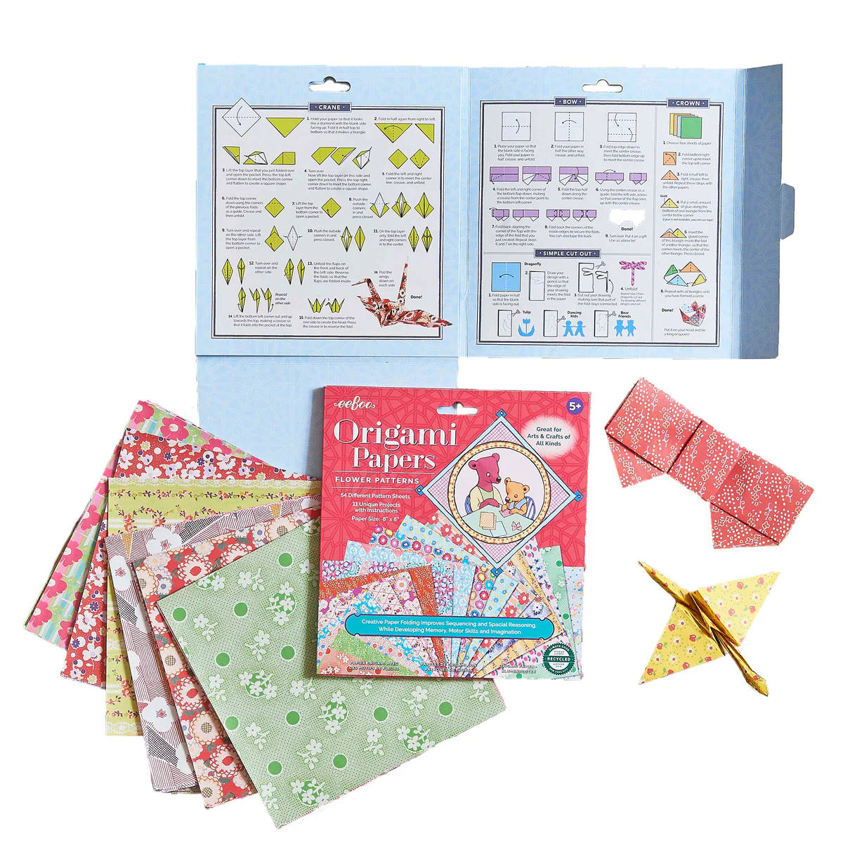 eeBoo Flower Patterns Origami Papers