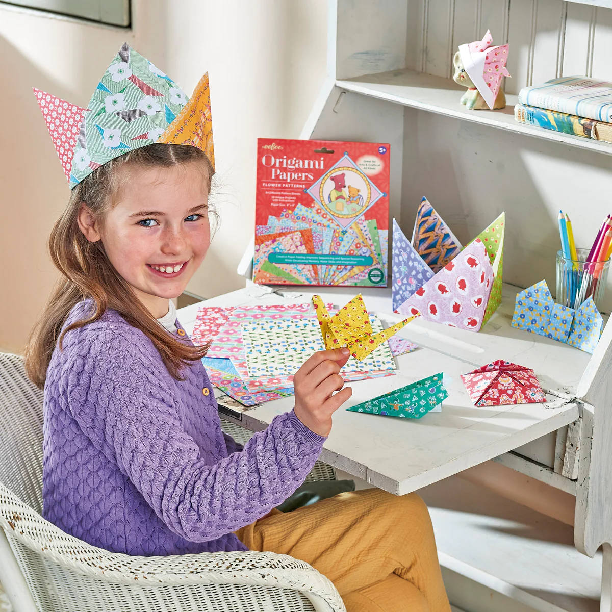 eeBoo Flower Patterns Origami Papers