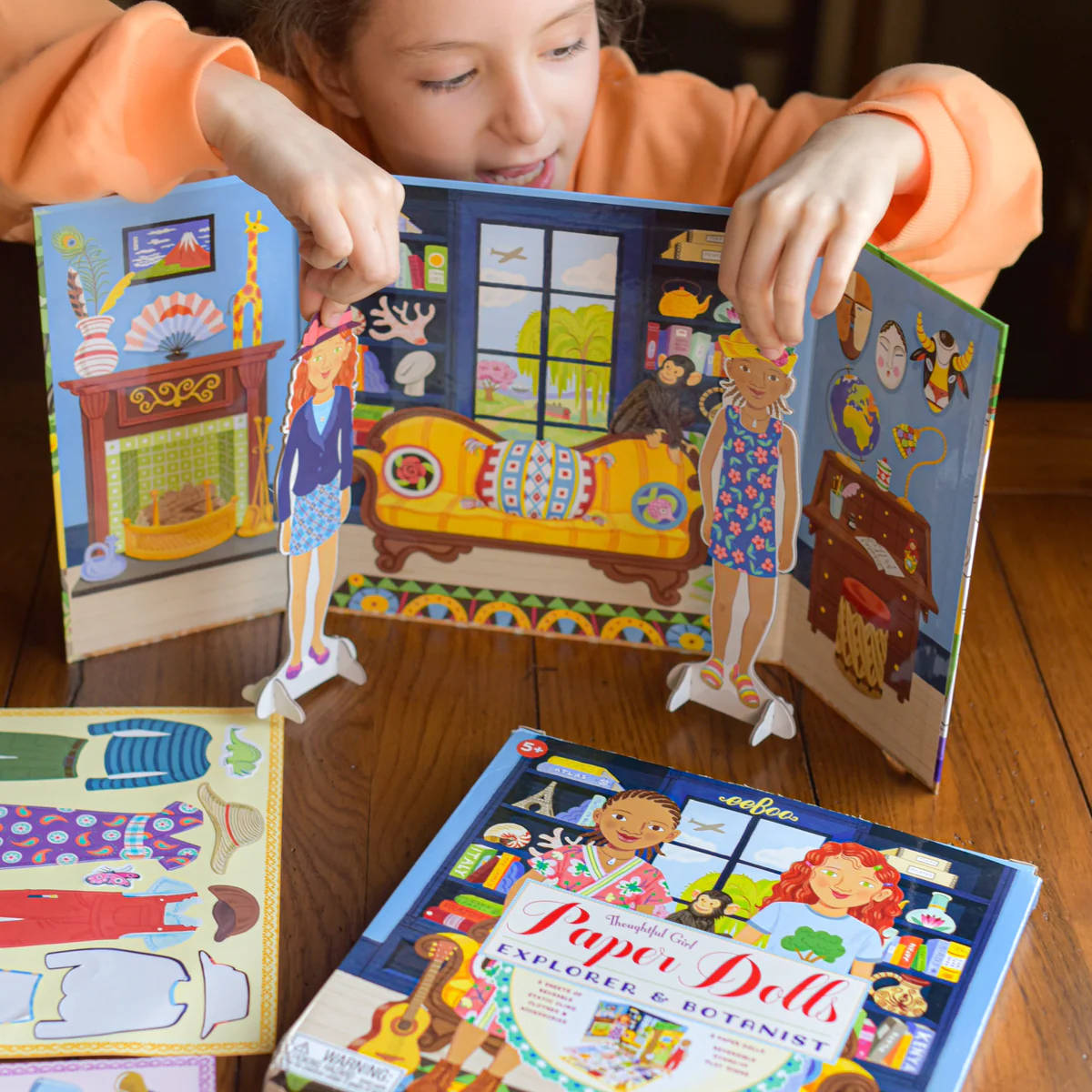 eeBoo Explorer and Botanist Paper Doll Set