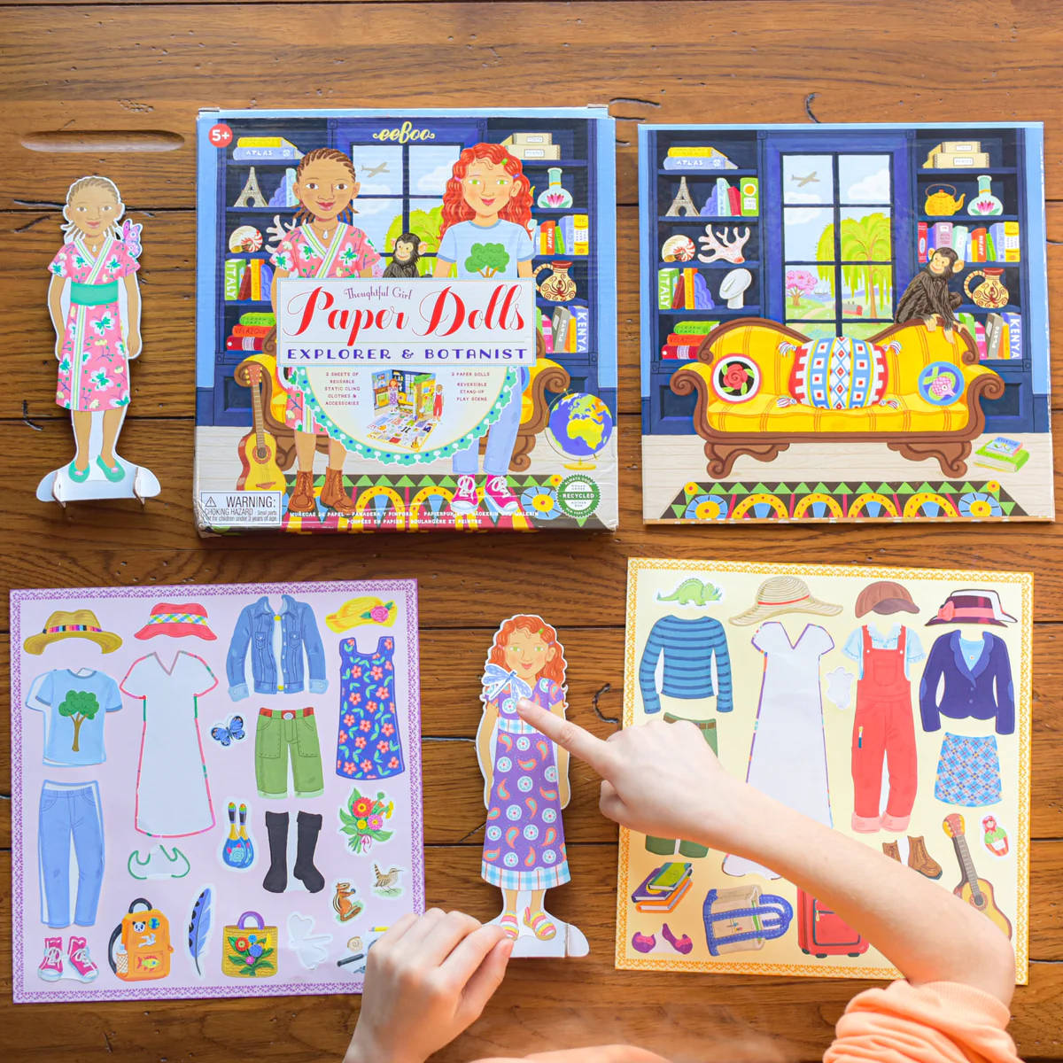 eeBoo Explorer and Botanist Paper Doll Set