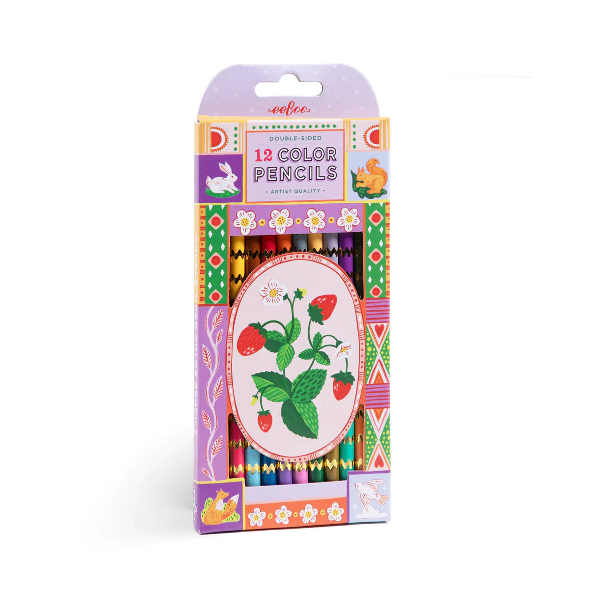 eeBoo Strawberries 12 Double-Sided Color Pencils