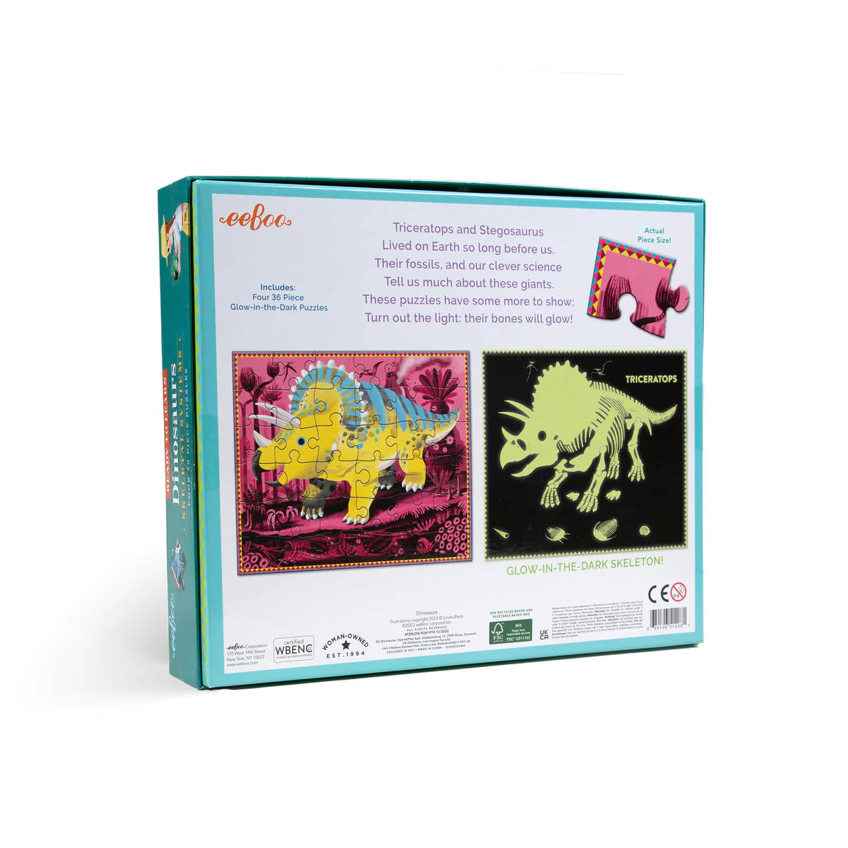 Dinosaurs 4x 36 Piece Puzzles
