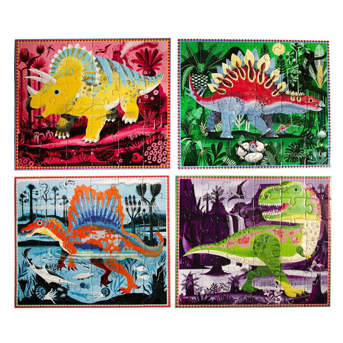 eeBoo Dinosaurs 4x 36 Piece Puzzles