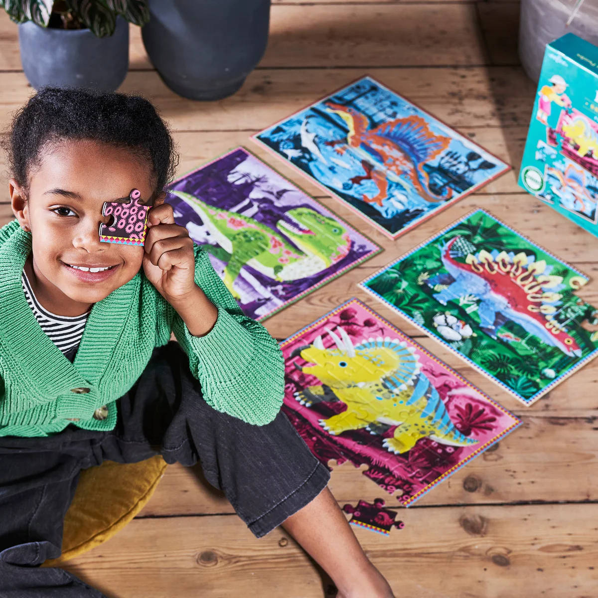 eeBoo Dinosaurs 4x 36 Piece Puzzles
