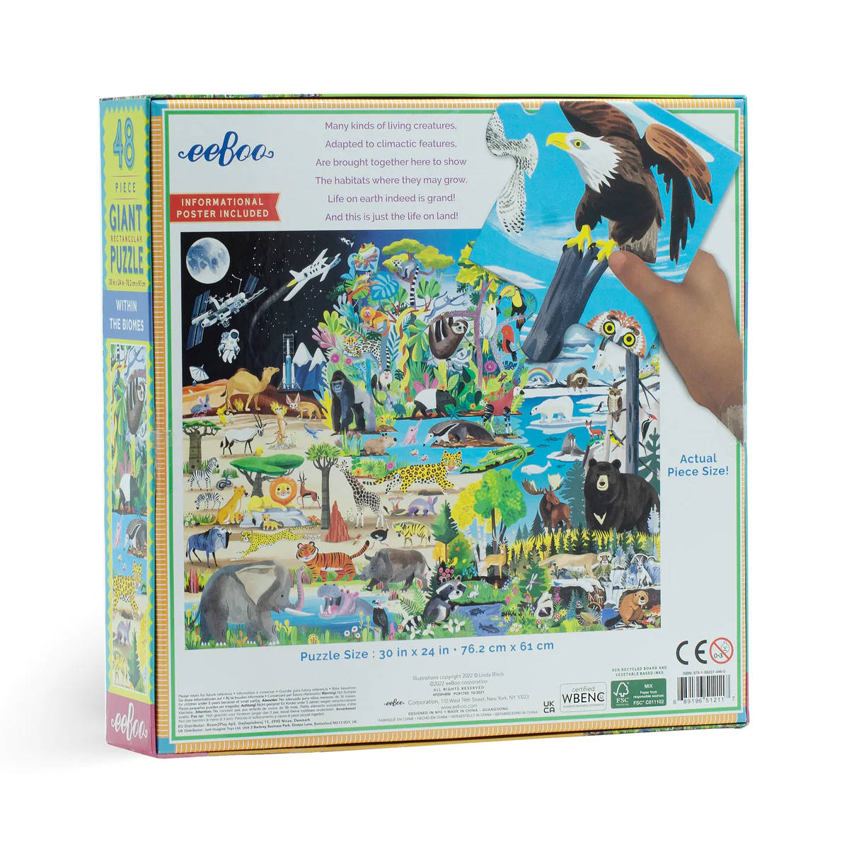eeBoo Within the Biomes - 48 pc Giant Puzzle